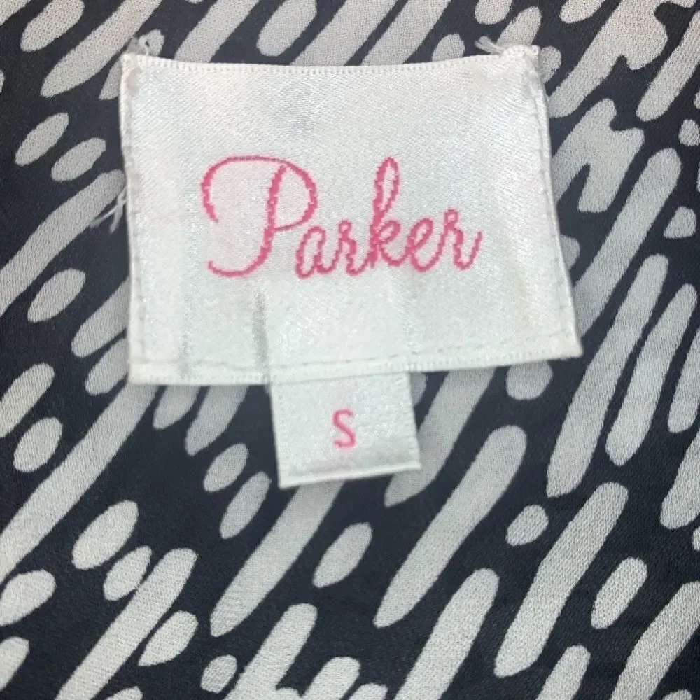 Parker silk cascade ruffle racer back lined dress - Picture 7 of 8